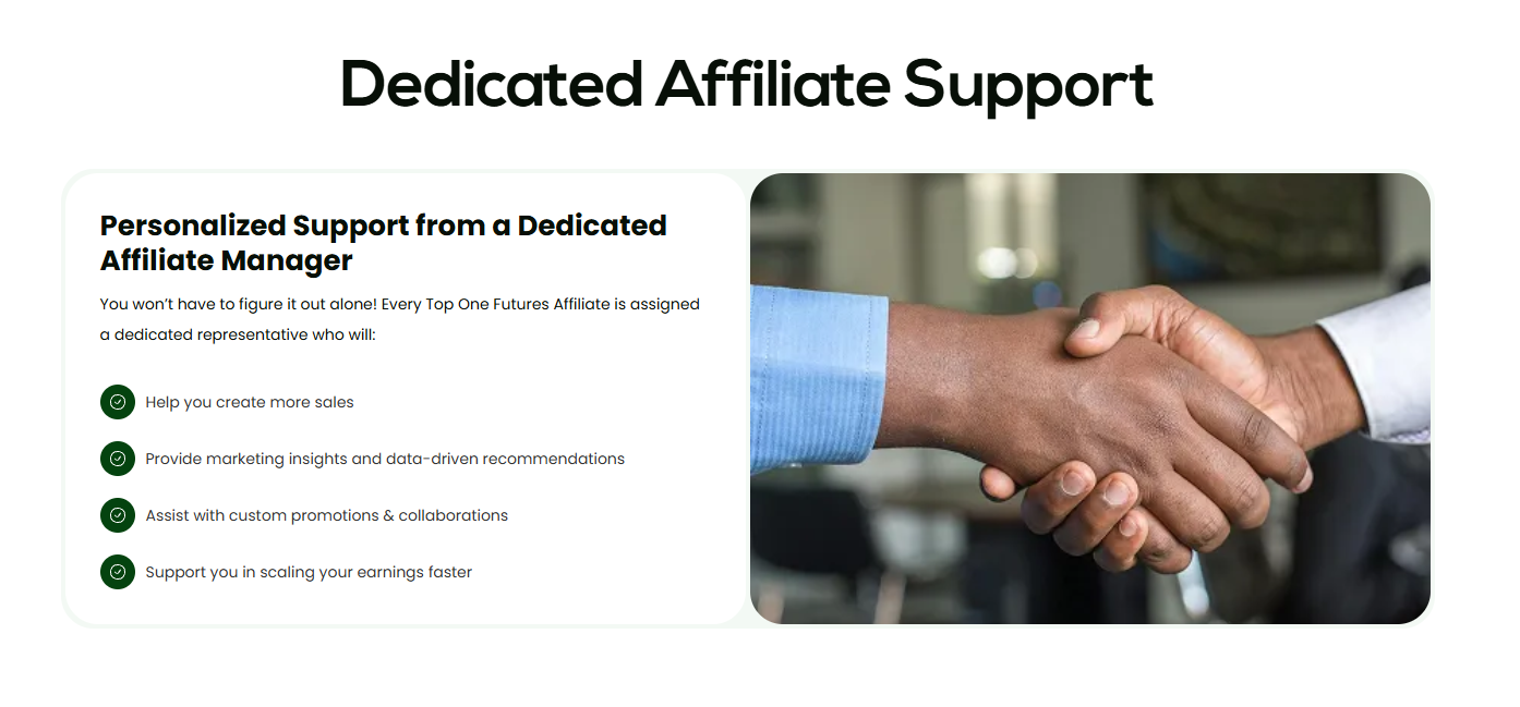 Top One Futures mobile app for tracking affiliate stats on the go