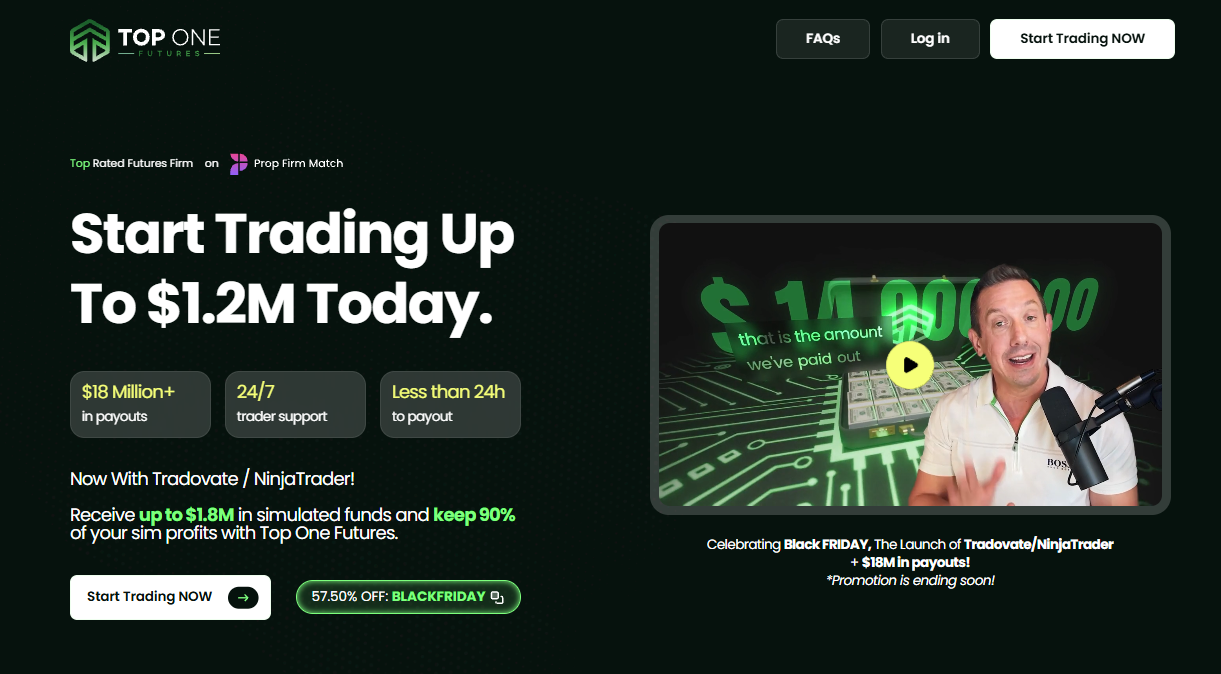 Positive user reviews and 5-star ratings for TopOne Futures